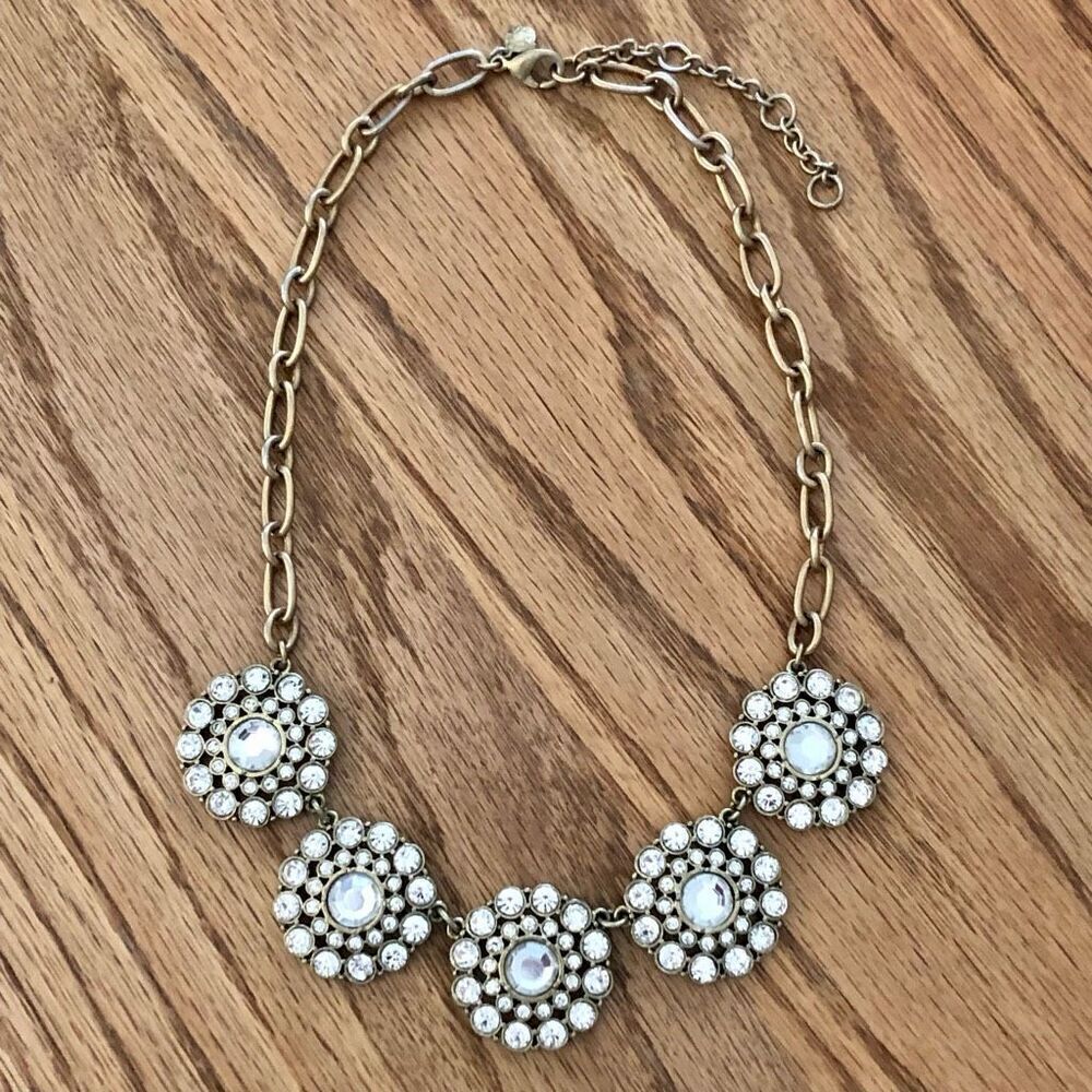 J.Crew | Rhinestone Statement Pendant Necklace | 18” Adjustable